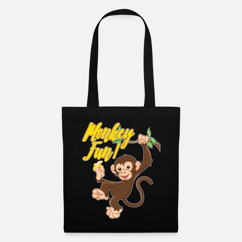 Singe Singe Amusant Singe Singe - Sac en tissu - noir