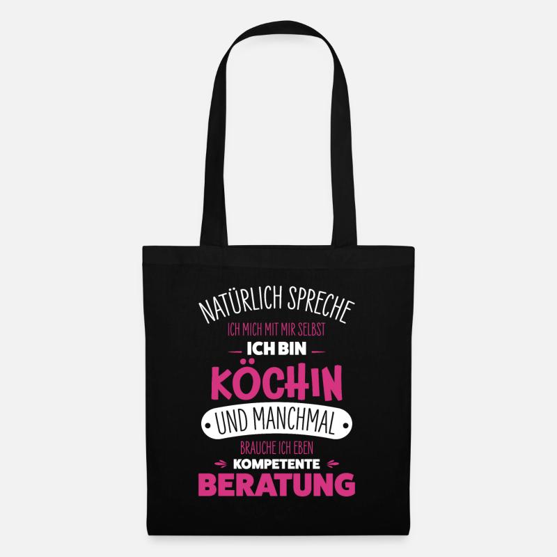 Köchin - Stoffbeutel - Schwarz