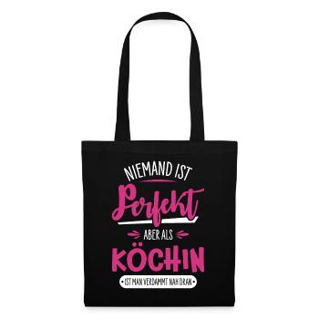 Köchin - Stoffbeutel - Schwarz - Vorne