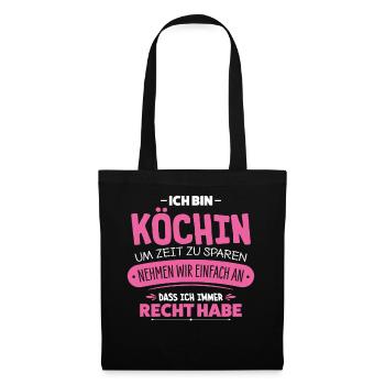 Köchin - Stoffbeutel - Schwarz - Vorne