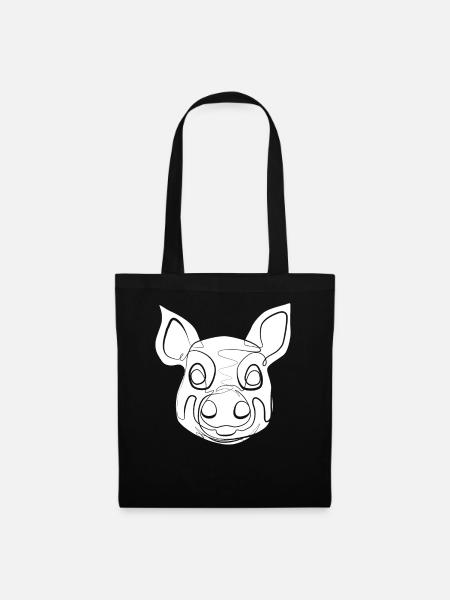 Schwein - Stoffbeutel - Schwarz