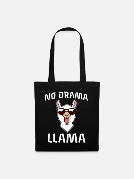 No Drama Llama - Stoffbeutel - Schwarz