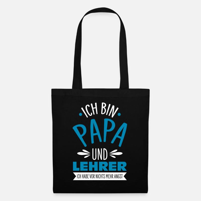 Lehrer Papa - Stoffbeutel - Schwarz