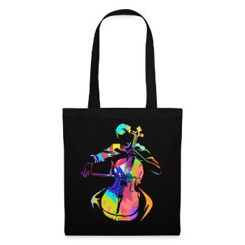 Cadeau de violoncelle - Sac en tissu - noir - Devant