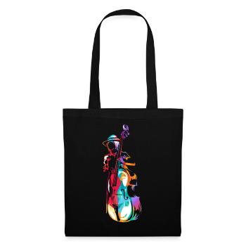 Cadeau de contrebasse - Sac en tissu - noir - Devant