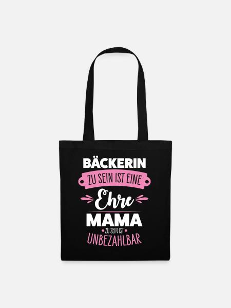 Bäckerin Mama - Stoffbeutel - Schwarz