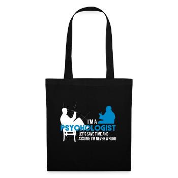 psychologue - Sac en tissu - noir - Devant
