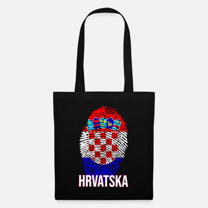  HRVATSKA Design mit kroatischer Flagge - Stoffbeutel - Schwarz