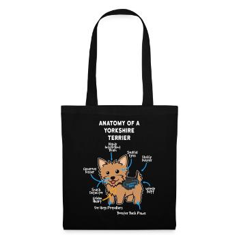 Chien Yorkshire Terrier - Sac en tissu - noir - Devant
