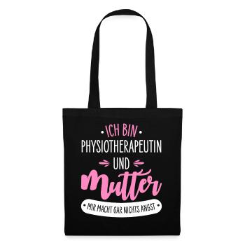 Physiotherapeutin Mutter - Stoffbeutel - Schwarz - Vorne