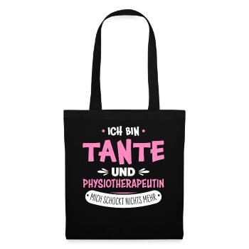Physiotherapeutin Tante - Stoffbeutel - Schwarz - Vorne