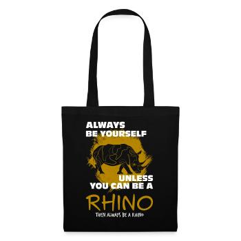 Rhinocéros - Sac en tissu - noir - Devant