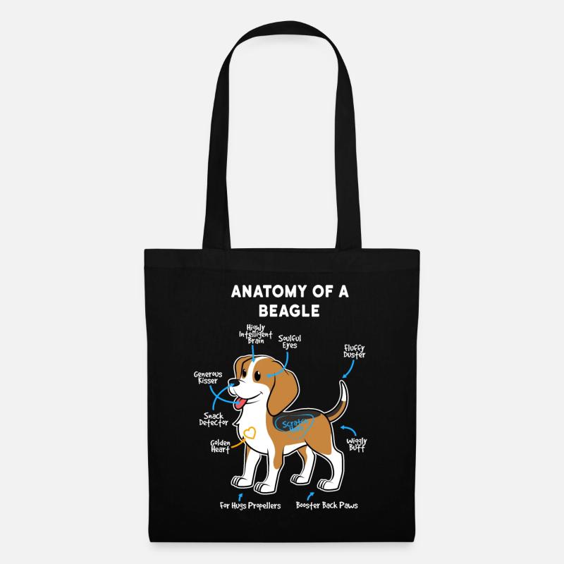 Hund Beagle - Stoffbeutel - Schwarz