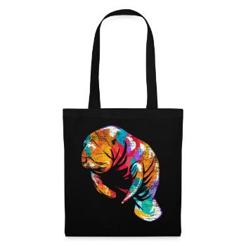 Lamantin dugong - Sac en tissu - noir - Devant
