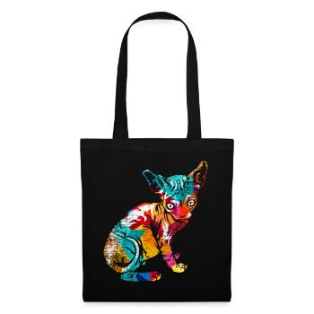 Polygone de Sphynx - Sac en tissu - noir - Devant