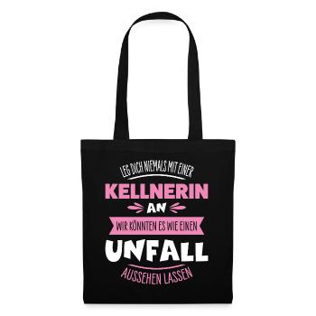 Kellnerin - Stoffbeutel - Schwarz - Vorne