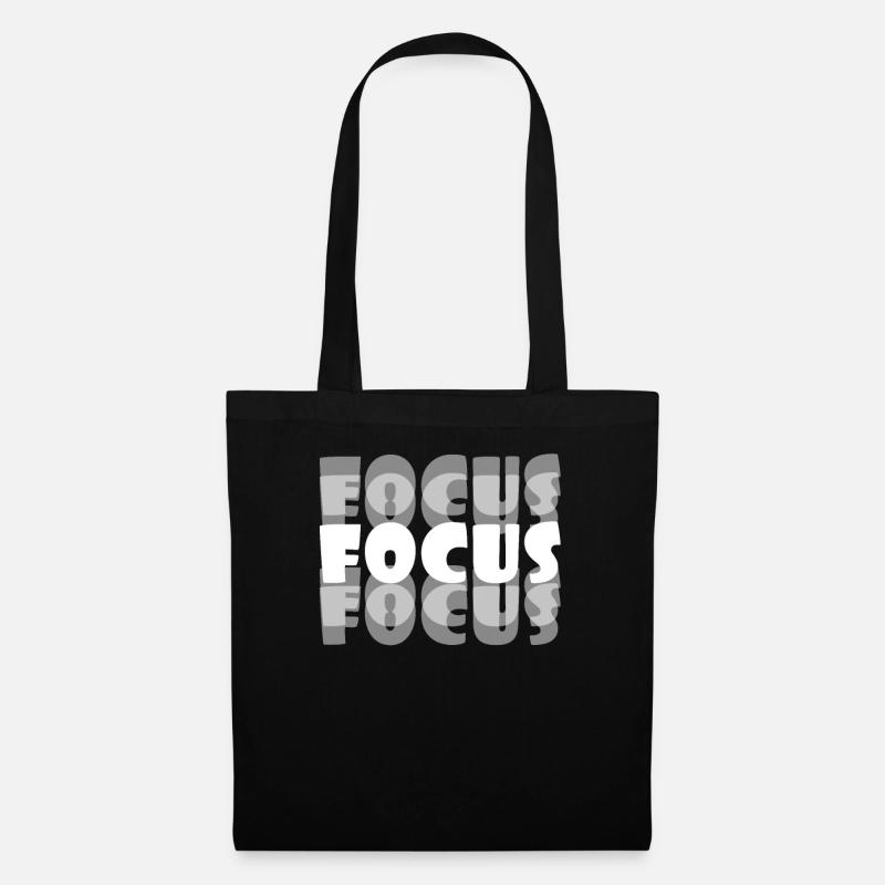 Motivational Focus Tshirt Design Focus - Stoffbeutel - Schwarz