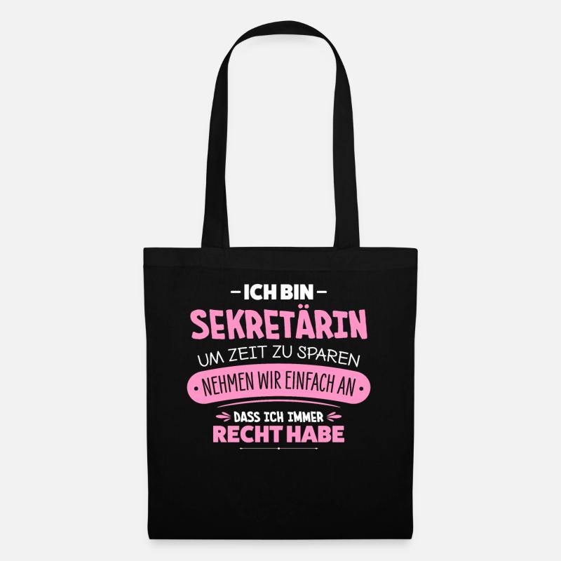 Sekretärin - Stoffbeutel - Schwarz