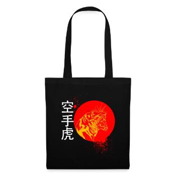 Karate and a tiger with Japanese symbols - Tote Bag - black - Front