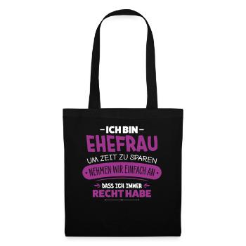 Ehefrau - Stoffbeutel - Schwarz - Vorne