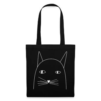 Chat - Sac en tissu - noir - Devant