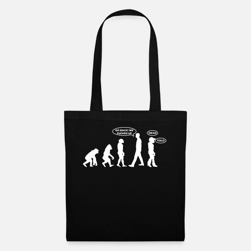 Mensch Evolution - Stoffbeutel - Schwarz