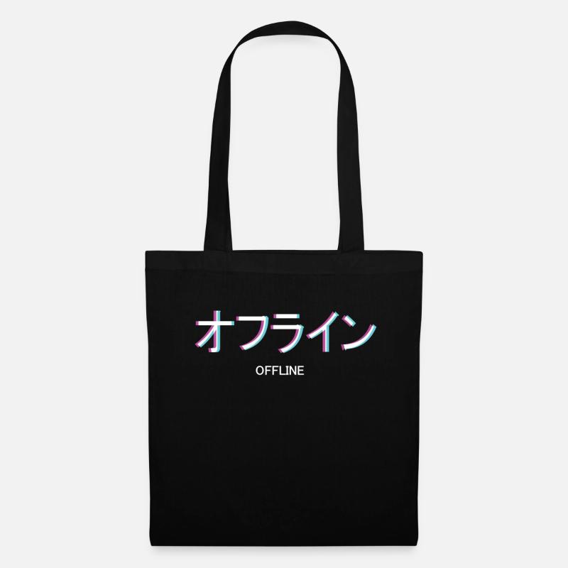 Offline Otaku Vaporwave - Stoffbeutel - Schwarz