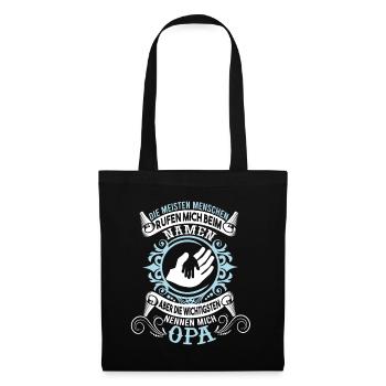 Grandpa Grandchild T-Shirt The most important things call me OPA - Tote Bag - black - Front