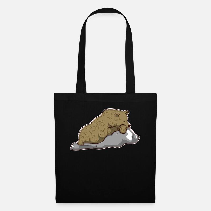 Braunbär Bär Tier Zoo Tierpark Jungle Geschenk - Stoffbeutel - Schwarz