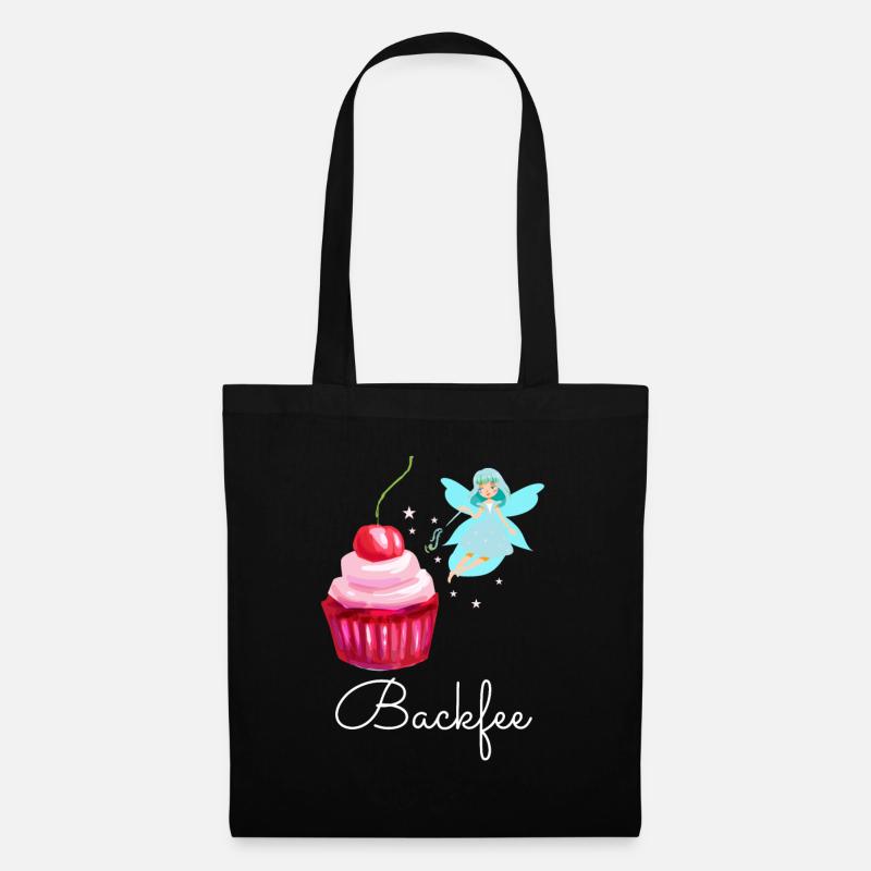 Backfee Backen Bäcker Kuchen Cupcake Fee Törtchen - Stoffbeutel - Schwarz