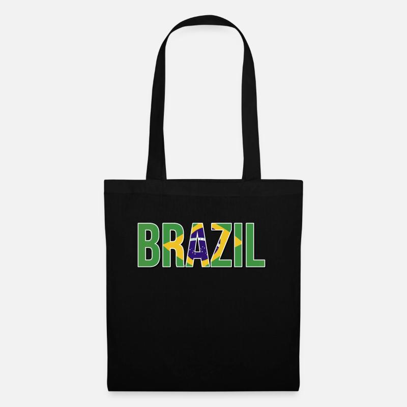 Typographie du drapeau brésilien - Sac en tissu - noir