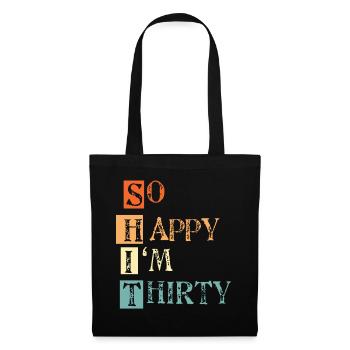 30e anniversaire - Sac en tissu - noir - Devant