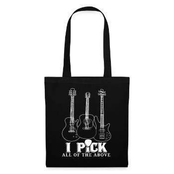 Gitarrenspieler Gitarre Musik Spruch Geschenk - Stoffbeutel - Schwarz - Vorne