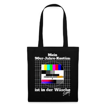 Image de test costume des années 90 dans la devise de la lessive - Sac en tissu - noir - Devant