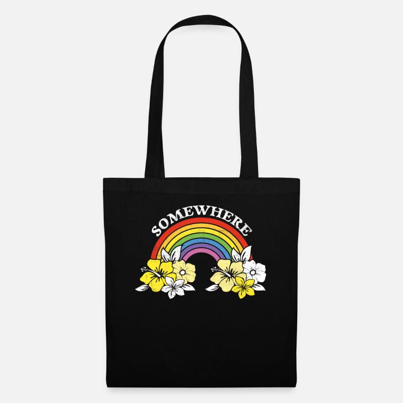 Rainbow Somewhere LGBT Clouds Homo Gift - Tote Bag - black