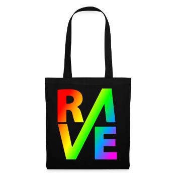 Rave Regenbogen Lgbt - Stoffbeutel - Schwarz - Vorne
