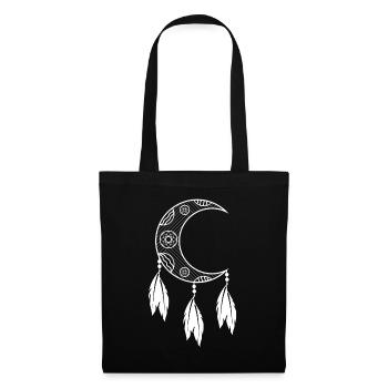 Dream catcher crescent moon open to the right - Tote Bag - black - Front