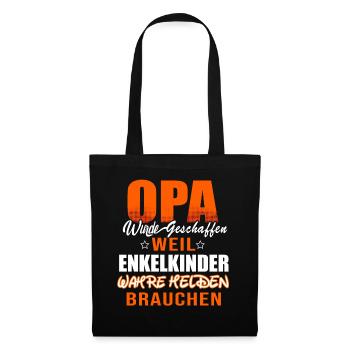Opa - Wahrer Held - Stoffbeutel - Schwarz - Vorne