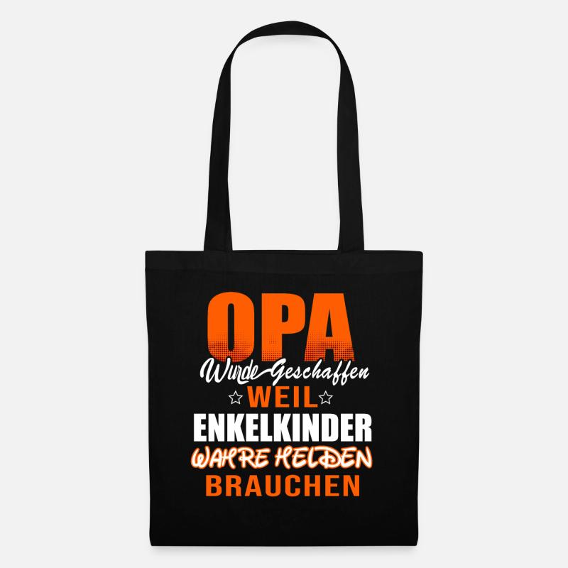 Opa - Wahrer Held - Stoffbeutel - Schwarz