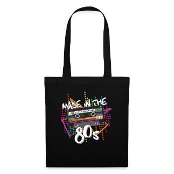 Made in the 80s Kassette 80er Jahre - Stoffbeutel - Schwarz - Vorne