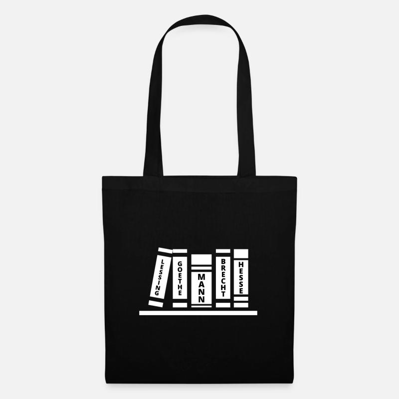 Lessing, Goethe, Mann, Brecht, Hesse - Stoffbeutel - Schwarz