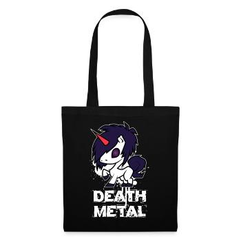 Death Metal Einhorn - Stoffbeutel - Schwarz - Vorne