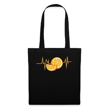 Tangerine fruit heartbeat gift gift - Tote Bag - black - Front