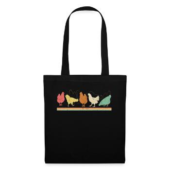 Chicken chickens retro - Tote Bag - black - Front