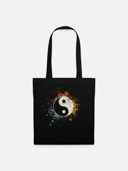 Meditation Musik Yin Yang - Stoffbeutel - Schwarz