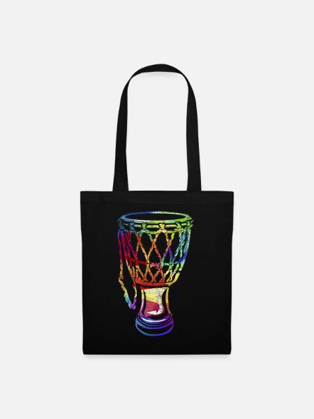 Djembe Kelchglas Trommel Geschenk - Stoffbeutel - Schwarz