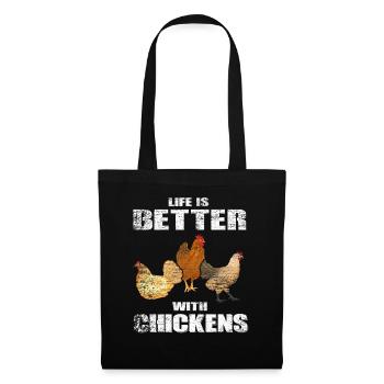 Life Is Better With Chickens Chickens T-Shirt Funny - Tote Bag - black - Front