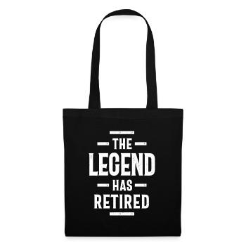 Die Legende ist im Ruhestand - Ruhestandsgeschenk - Stoffbeutel - Schwarz - Vorne