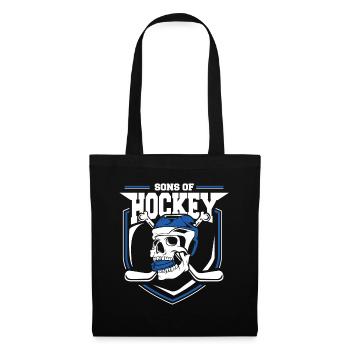 Cadeau de crâne de batte de hockey sur glace rétro - Sac en tissu - noir - Devant