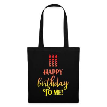 joyeux anniversaire - Sac en tissu - noir - Devant